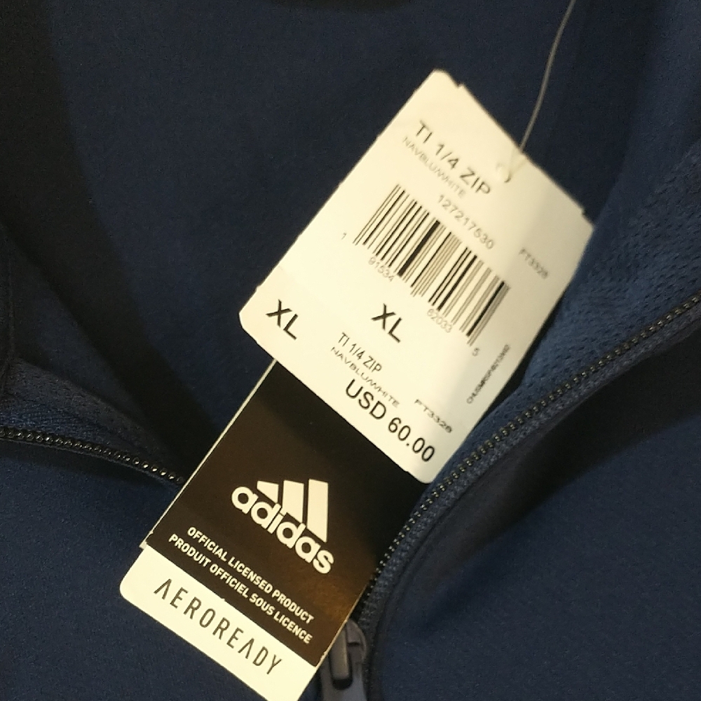 Adidas Louisville Cardinals Blue Half-Zip Jacket with Red Logo NWT - Picture 4 of 10